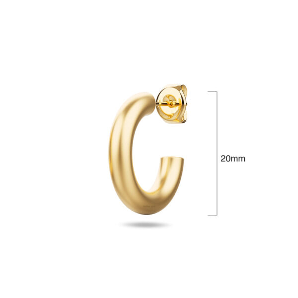Solid C-Hoop Gold Layered Earrings - Image 5