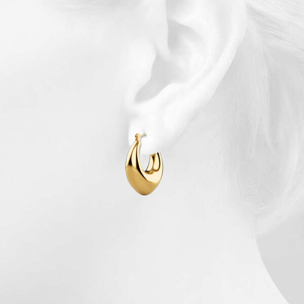Dilan Solid Hoop Gold Earrings - Image 4