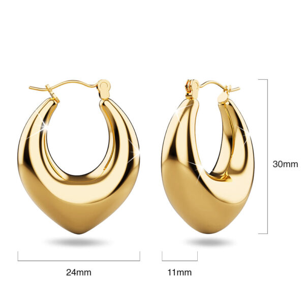 Dilan Solid Hoop Gold Earrings - Image 5