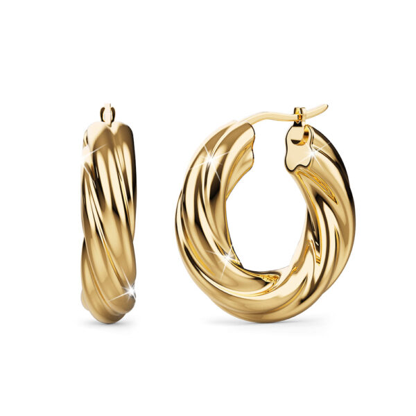 Celia Rope Twisted Hoop Earrings - Image 2