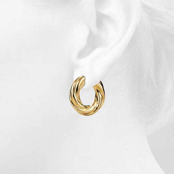 Celia Rope Twisted Hoop Earrings - Image 5