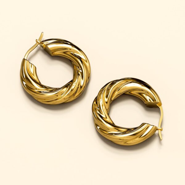 Celia Rope Twisted Hoop Earrings - Image 3