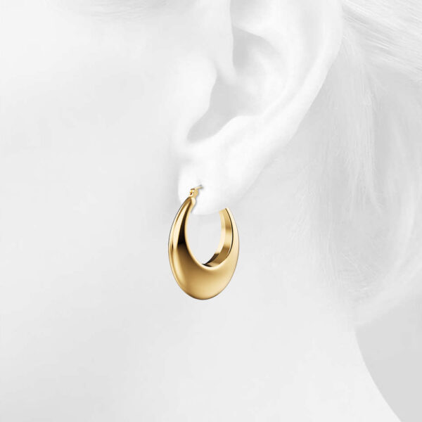 Maia Gold Stainless Steel Hoop Earrings - Image 4