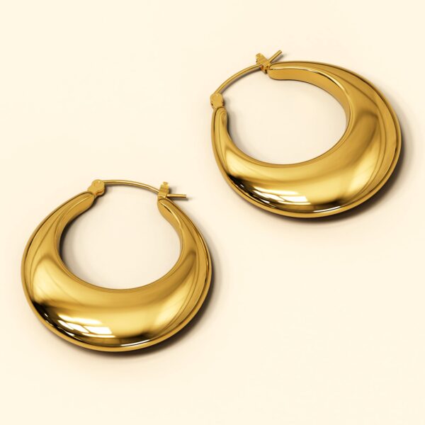 Maia Gold Stainless Steel Hoop Earrings - Image 2