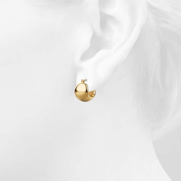 Celeste Wide Hoop Earrings in Gold - Image 4