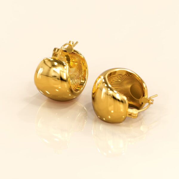 Celeste Wide Hoop Earrings in Gold - Image 2