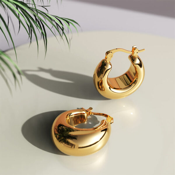Aysu Gold Droplet Hoop Earrings - Image 2