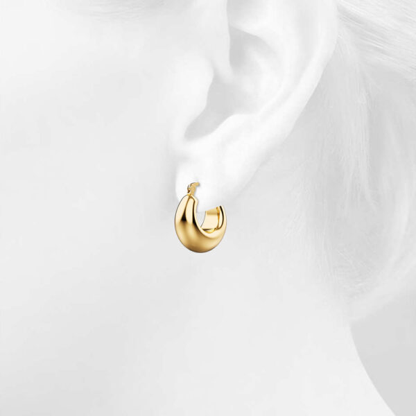 Aysu Gold Droplet Hoop Earrings - Image 3