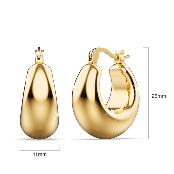 Aysu Gold Droplet Hoop Earrings - Image 4