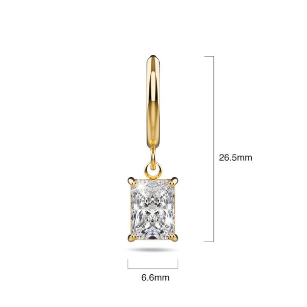Faye Clear Rectangular Drop Pendant Hoop Earrings - Image 4