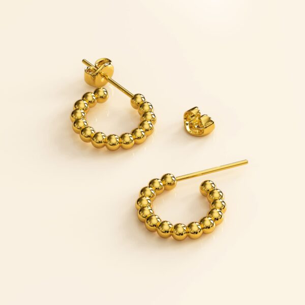Gleaming Gold Accent Hoop Earrings - Image 2