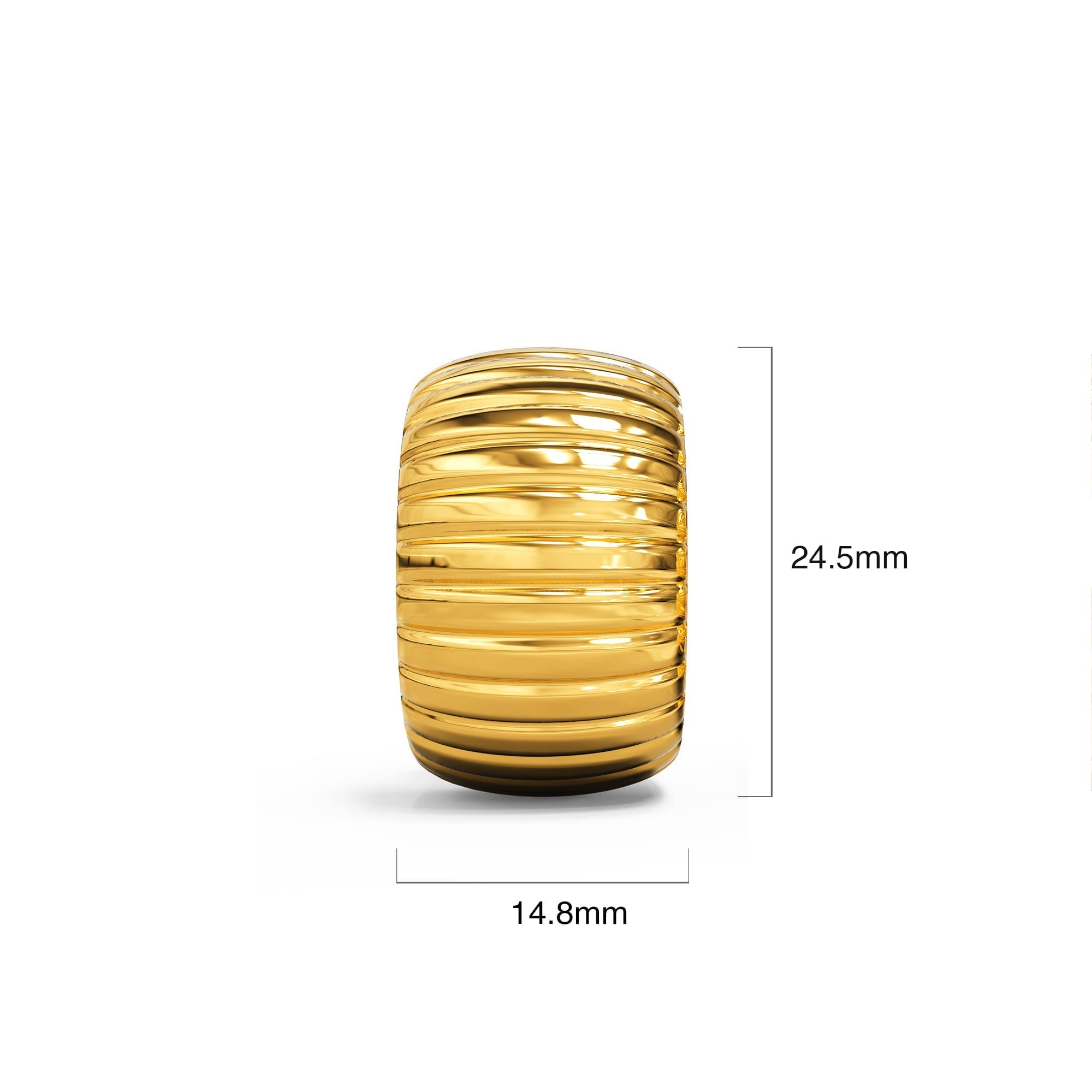 Ridged Hoop Gold layered Stud Earrings - Image 7