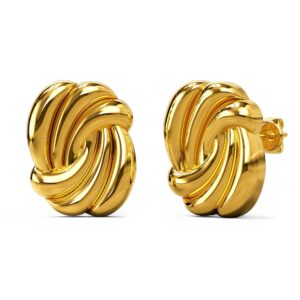 Intertwined Gold layered Stud Earrings