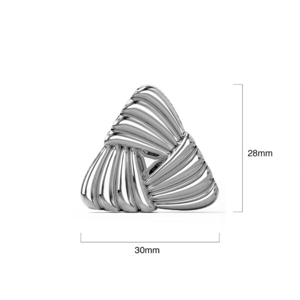 Ridged Triangle White Gold layered Stud Earrings - Image 6