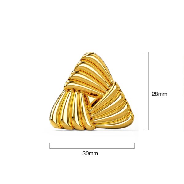 Ridged Triangle Gold layered Stud Earrings - Image 6