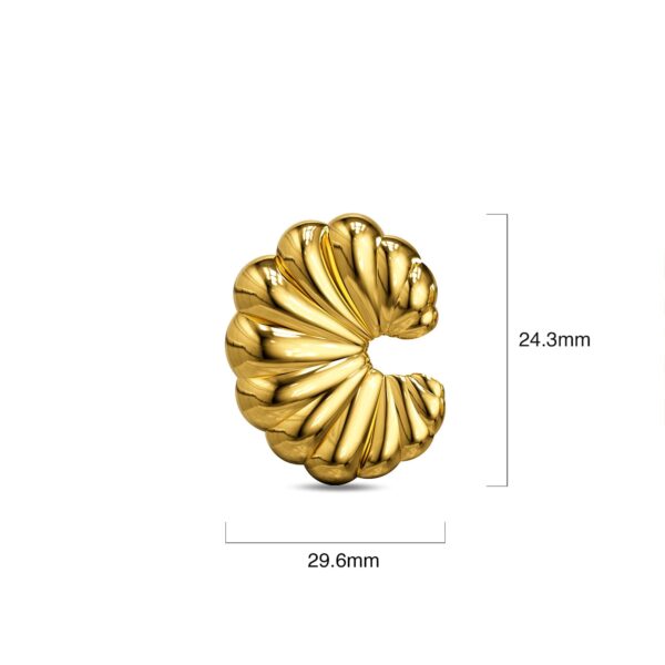 Ridged Crescent Gold layered Stud Earrings - Image 6