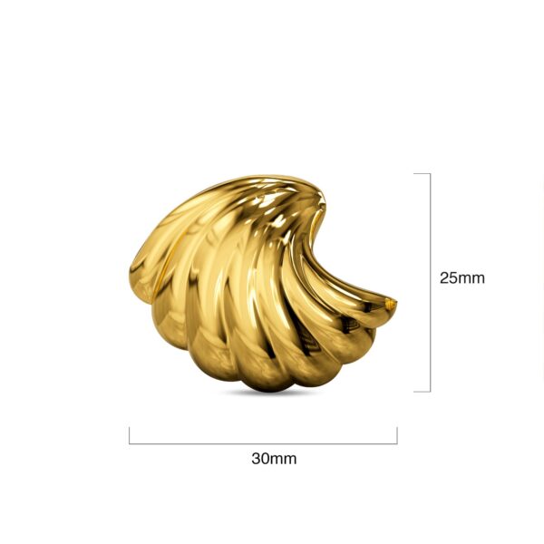 Ridged Shell Gold layered Stud Earrings - Image 6