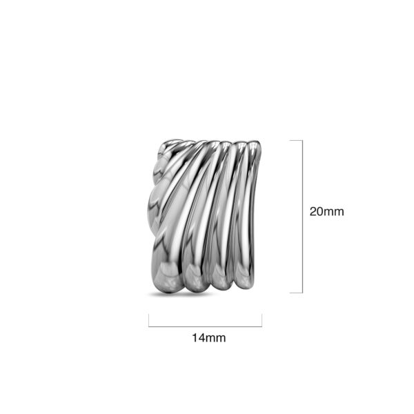 Pleated Angel White Gold layered Stud Earrings - Image 6