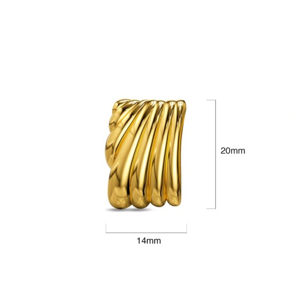 Pleated Angel Gold layered Stud Earrings - Image 6