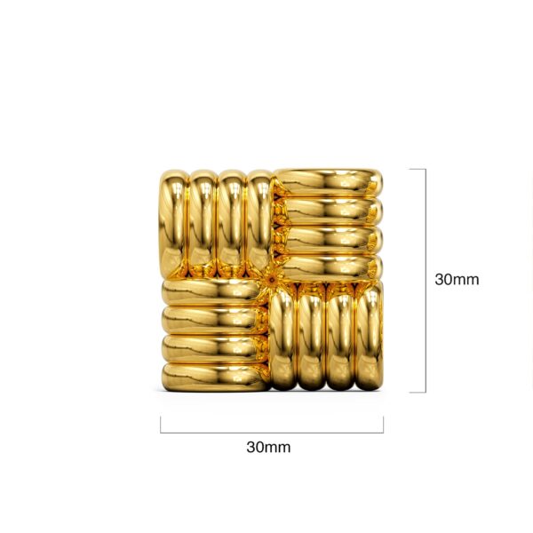 Ridged Square Gold layered Stud Earrings - Image 6