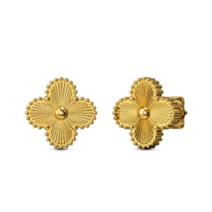 Golden Clover Stud Earrings