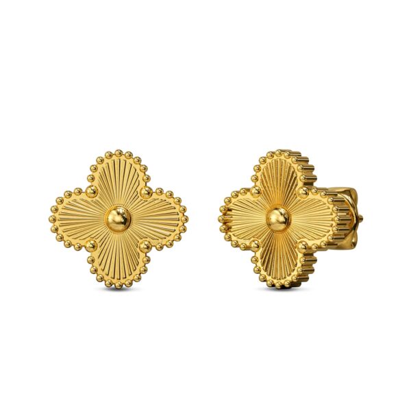 Golden Clover Stud Earrings