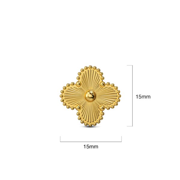 Golden Clover Stud Earrings - Image 4