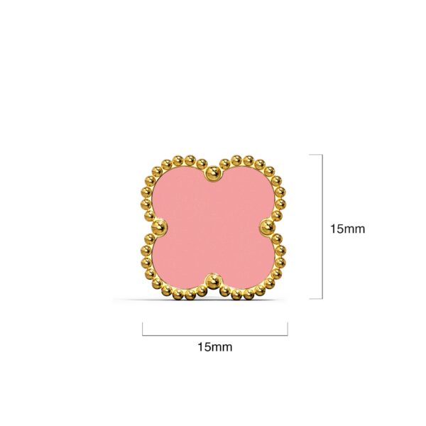 Pink Clover Stud Earrings - Image 3