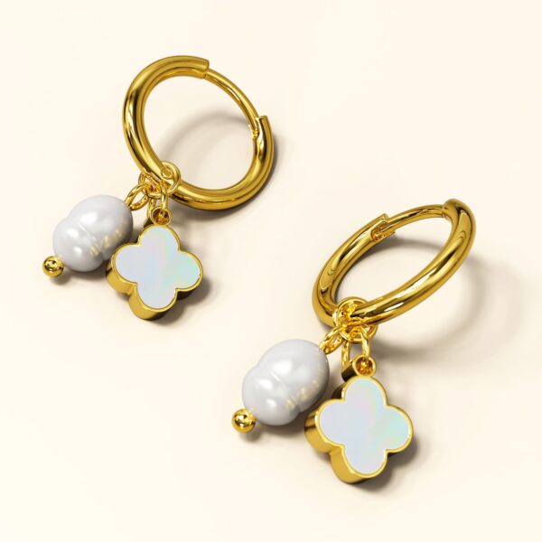 Clover & Pearl Earrings - Image 2