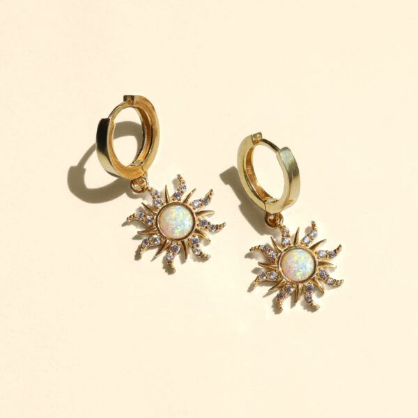 Celestial Opal Sun Drop Earrings - Image 4