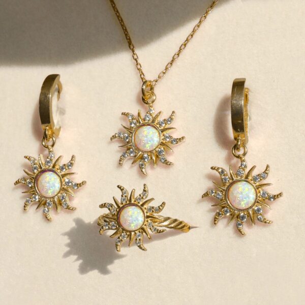 Celestial Opal Sun Drop Earrings - Image 6