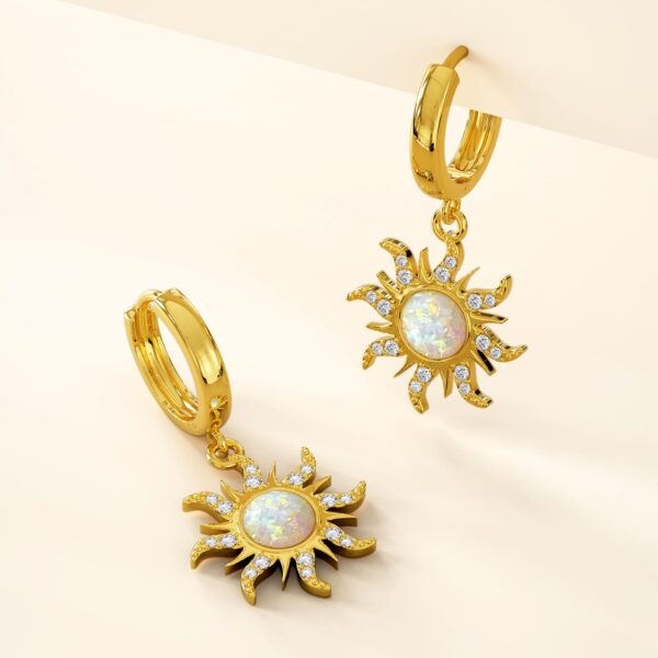 Celestial Opal Sun Drop Earrings - Image 2