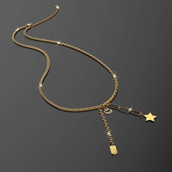 Star Tag Necklace in Gold Layered Steel Jewellery - Image 2
