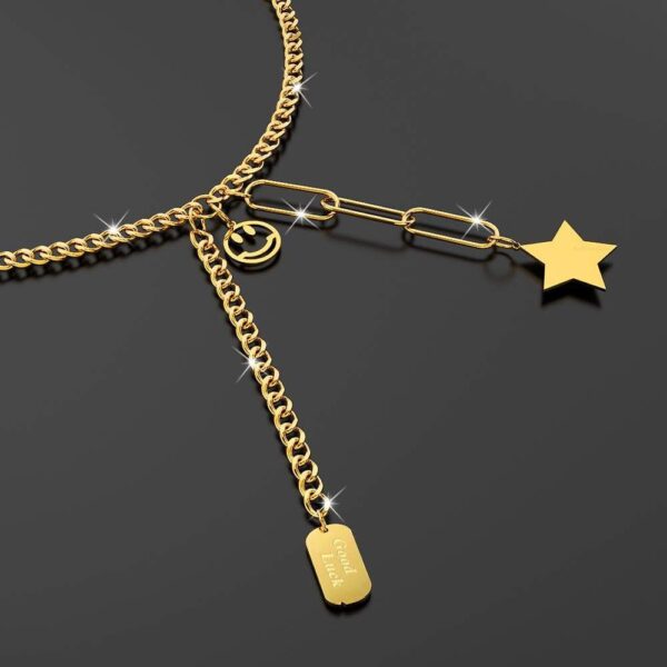Star Tag Necklace in Gold Layered Steel Jewellery - Image 3