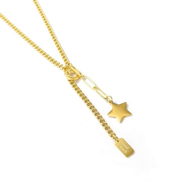 Star Tag Necklace in Gold Layered Steel Jewellery - Image 5