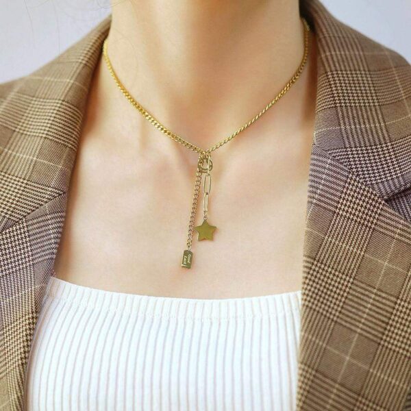 Star Tag Necklace in Gold Layered Steel Jewellery - Image 6