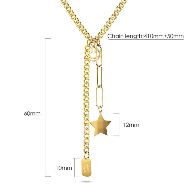 Star Tag Necklace in Gold Layered Steel Jewellery - Image 7