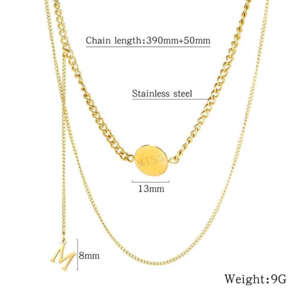 Multilayer 2 piece Miss M Necklace in Gold Layered Steel Jewellery - Image 5