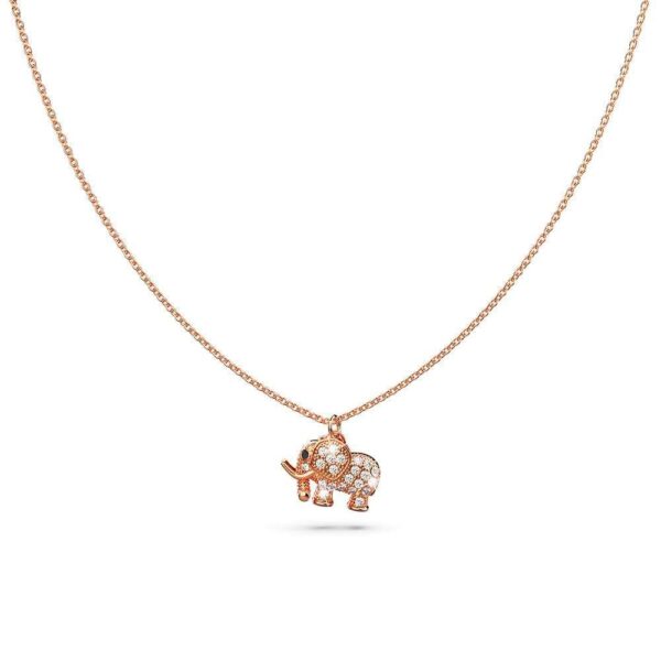 Lucky Elephant Necklace in Rose Gold Layered Stainless Steel