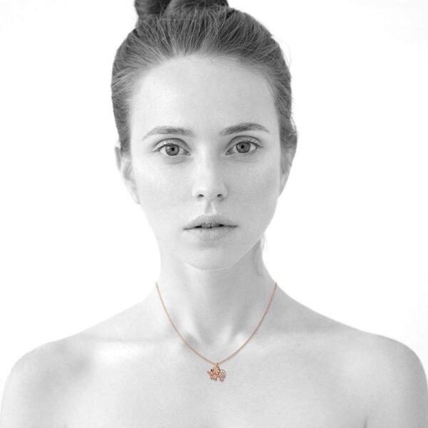 Lucky Elephant Necklace in Rose Gold Layered Stainless Steel - Image 4