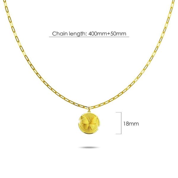 Butterfly Signet Medallion Pendant Chain Necklace in Gold Vermeil - Image 4