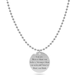 Brave Inscriptions Pendant Necklace