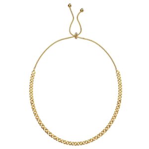 Medusa Weave Link Gold Chain Slider Necklace