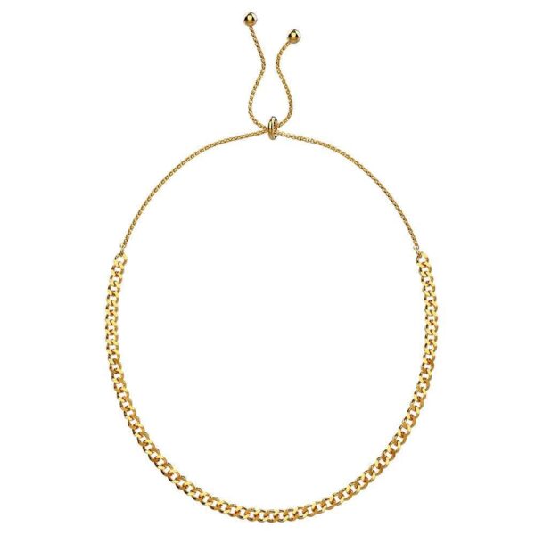 Medusa Weave Link Gold Chain Slider Necklace
