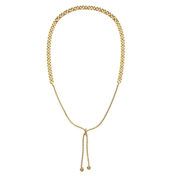 Medusa Weave Link Gold Chain Slider Necklace - Image 2
