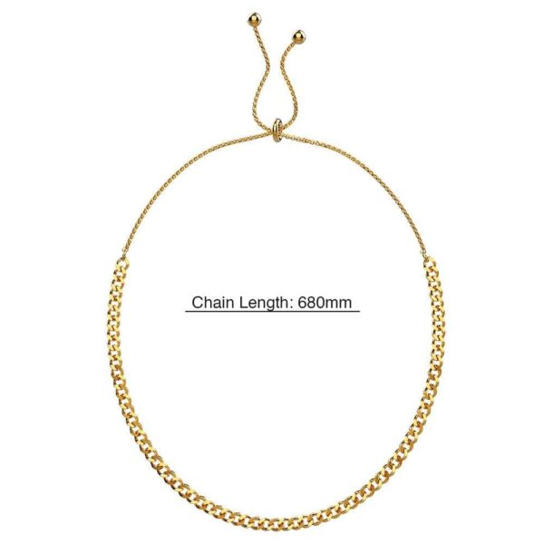 Medusa Weave Link Gold Chain Slider Necklace - Image 5