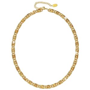 Bianca Fancy Clip Link Chain Gold Choker Necklace