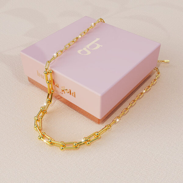 Lovelock U Link Chain Necklace Gold - Image 2