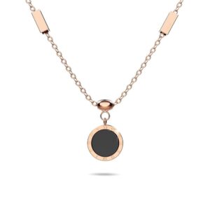 Alexandria Onyx & MOP Shell Necklace  Rose Gold Layered
