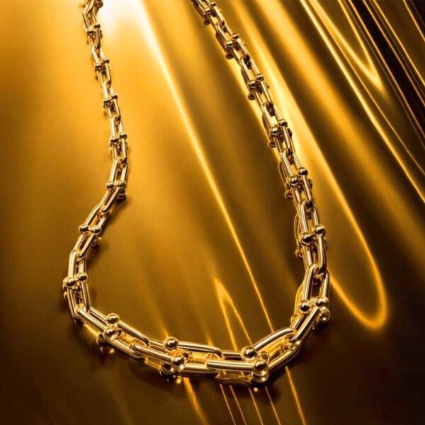 Bullion Gold U-Link Hardwear Connector Necklace in Gold - Image 3